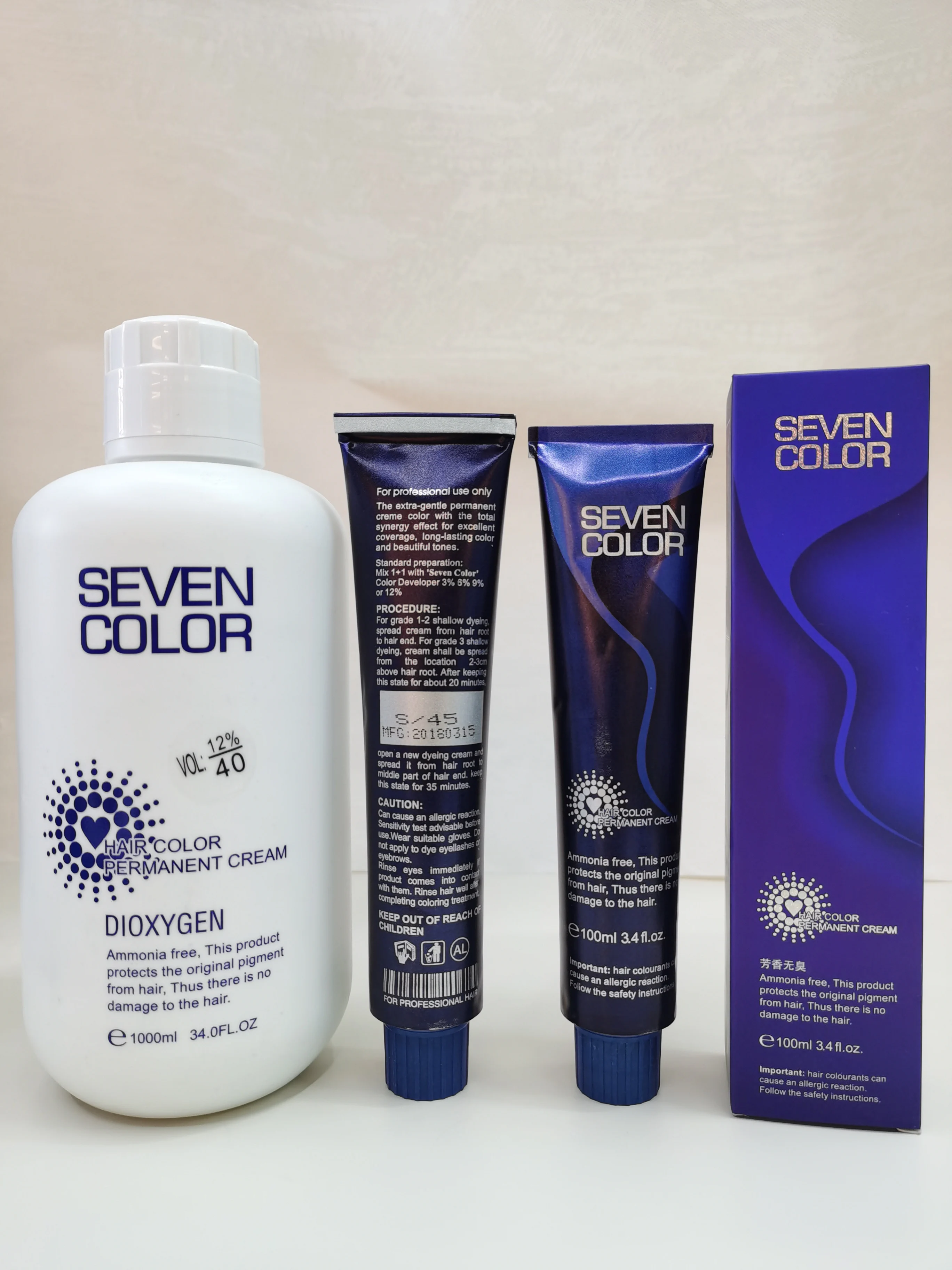 SEVEN COLOR Permanent Hair Color Oxident Cream Professional Hair Peroxide Cream Color Developer(3%,6%,9%,12%)