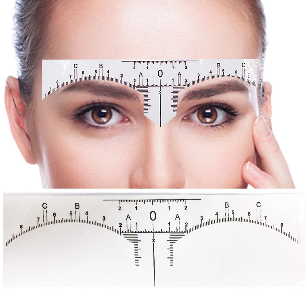 Private Label Disposable Tattoo Eyebrow Ruler Adhesive Microblading Ruler Cosmetic Tattoo Accessory Mapping Tool Sticker