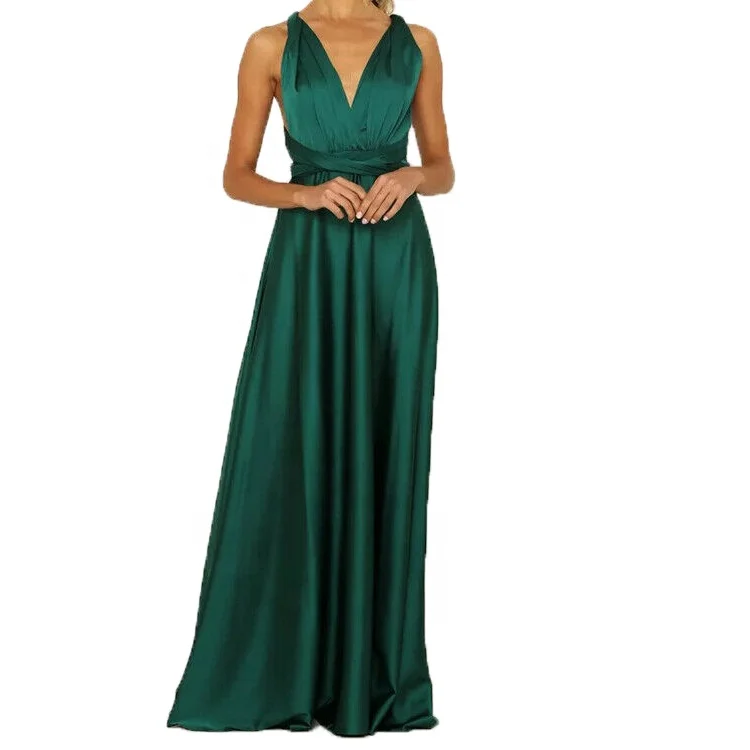 Новинка женское платье-макси с запахом для подружки невесты