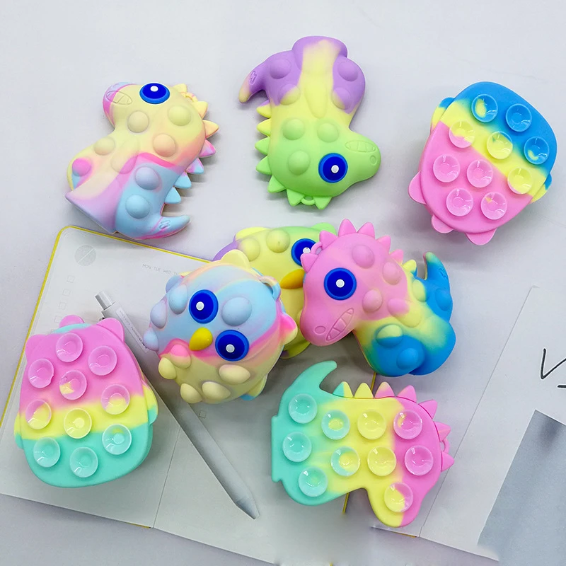 3D Sucker Dinosaur Fidgets Balls Toys Push Bubbles Up Sensory Toy for Kids Boys Girls Stress Relief Squeeze Game Idea Gifts