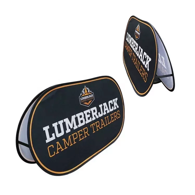Outdoor A Frame Pop Up Banner Custom Curved Side Court Banner Double Sided Printing Banner with Stand Portable Display