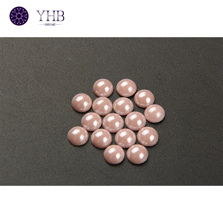 China YHB Sale Pearls Peach Half Round Flatback Pearls for Diy Jewelry Making