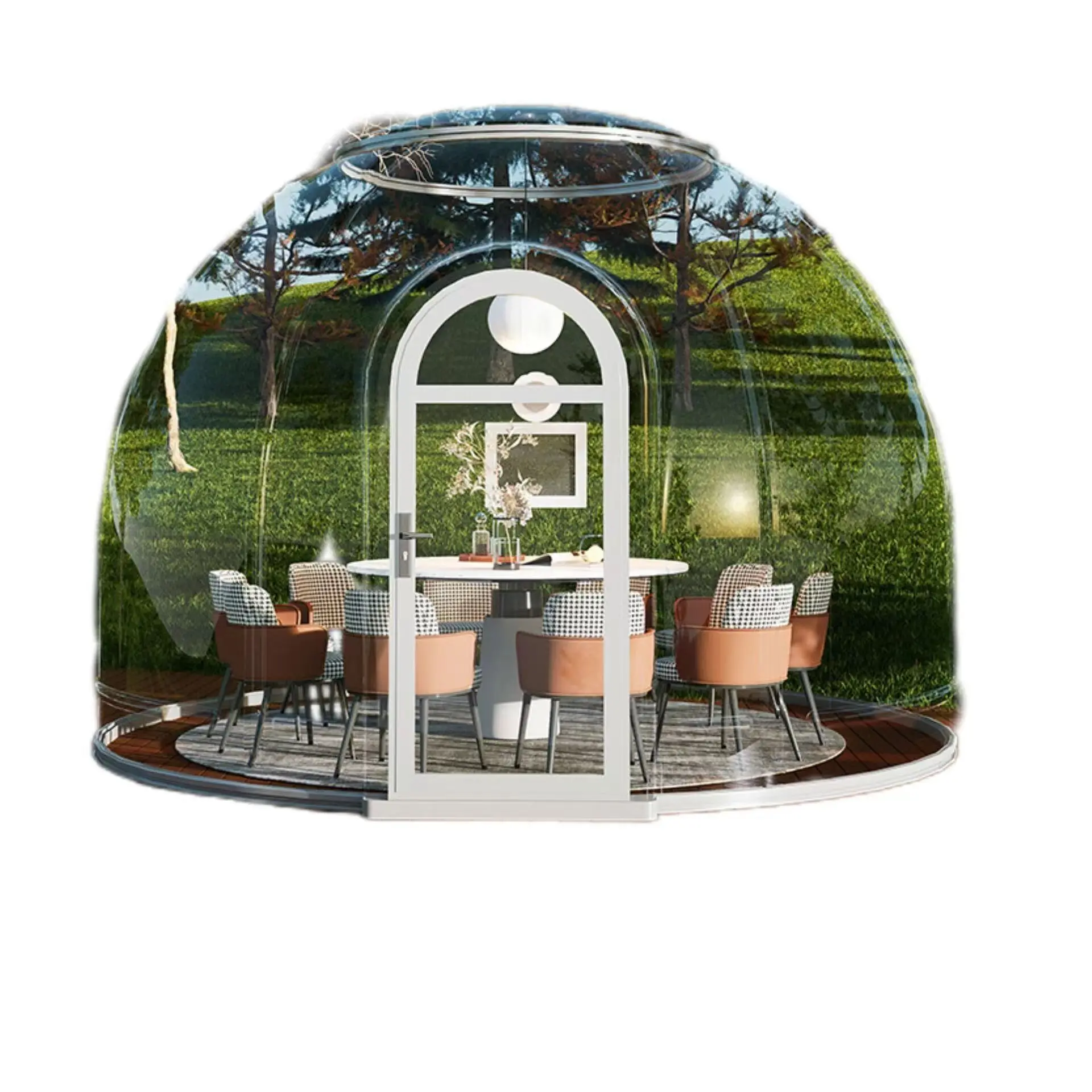 High-quality rainproof LED light sunscreen beautiful movable  restaurant transparent bubble house