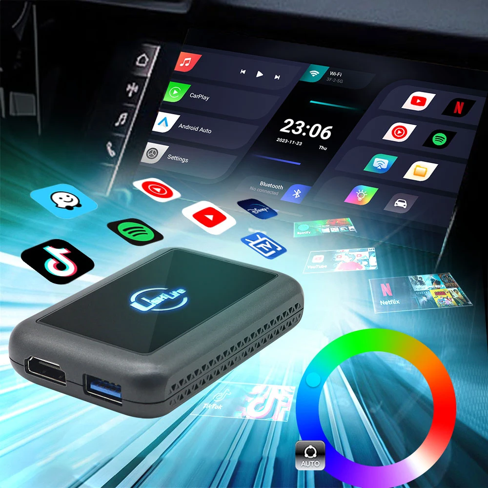 New Upgrade 2+16G HD Function Wireless CarPlay TV Smartbox Android 10.0 AI Box YouTube Netflix with USB Remote Controller