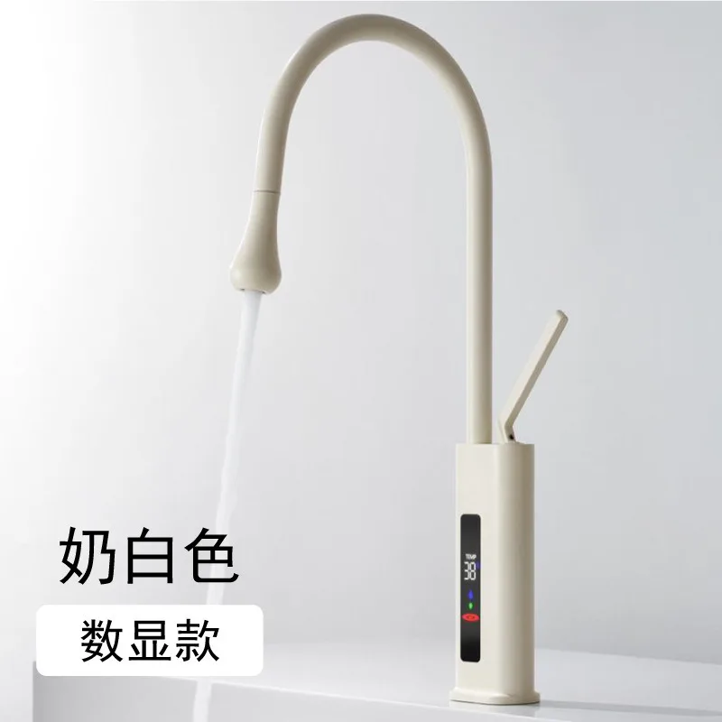 Basin Faucet Modern Bathroom Mixer Tap Black Gold Wash basin Faucet Single Handle Hot and Cold Waterfall Faucet