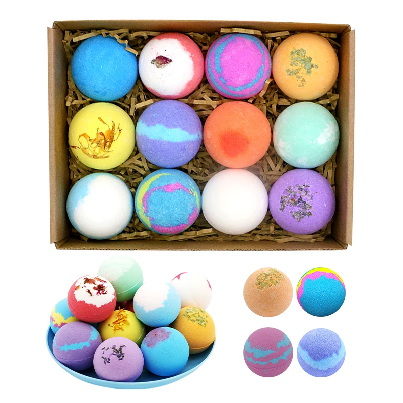 
Private Label Colorful Bath Fizzies Bathbombs Gift Set Organic Hemp Cbd Dry Flower Rainbow Bath Bombs 