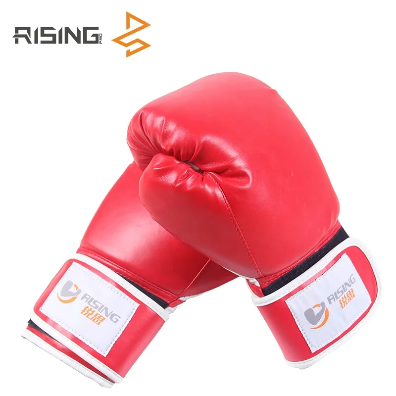 China Manufacturers Custom Printed Logo Leather Boxing Gloves