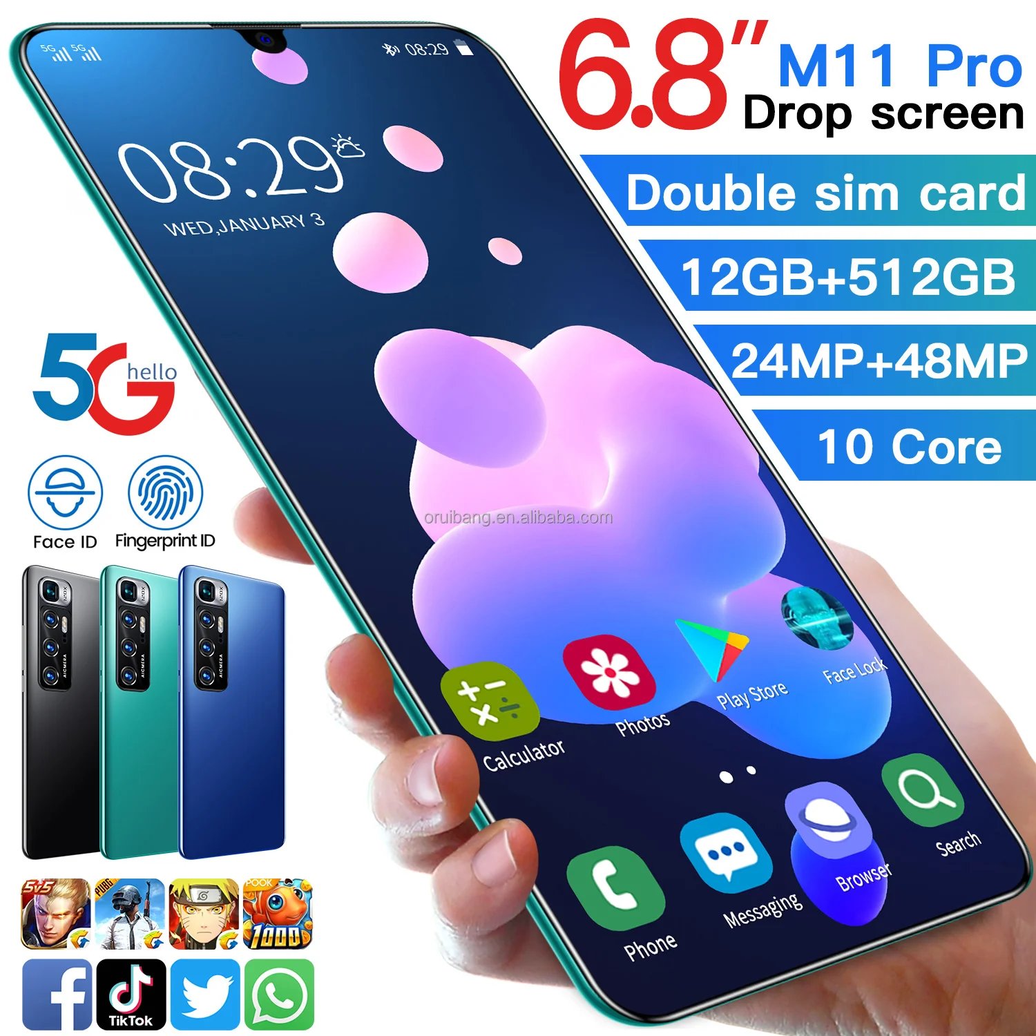  Newest Mobile M11 Pro Vivo Cell Phone HD Screen High Quality Techno Gaming