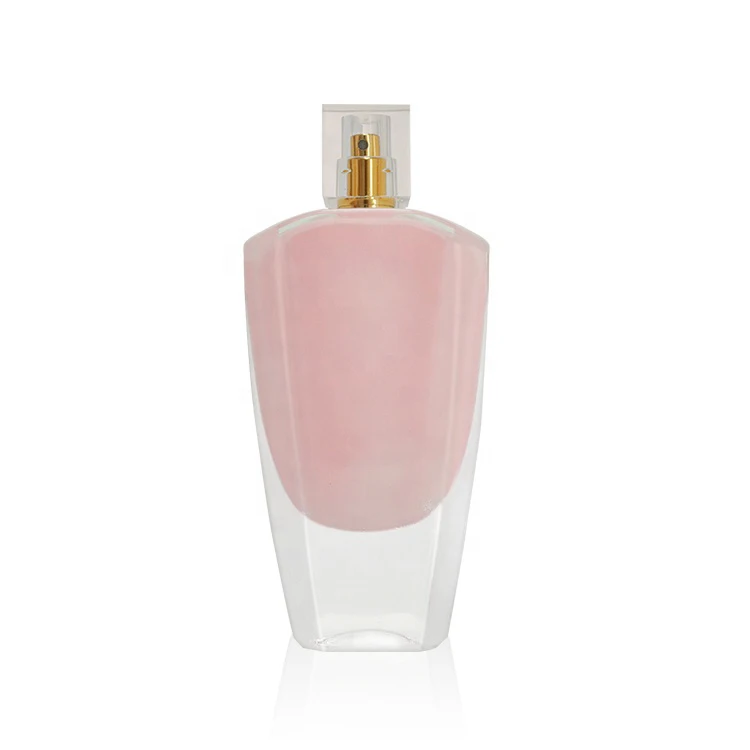 French Lady 50ml Fragrance Empty Internal Painting Pink Glass Perfume Bottle Cosmetic Packaging with Mist Sprayer
