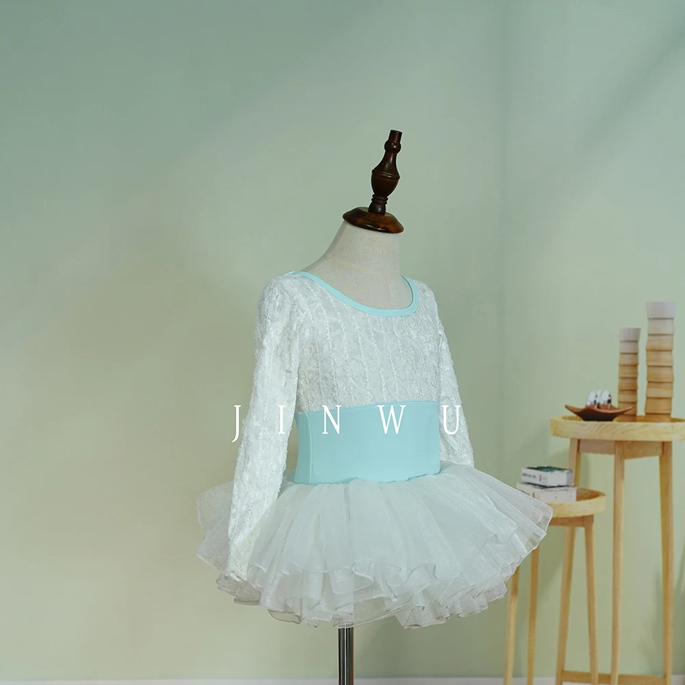 New trendy fabrics U back kids girls long sleeves dance trainingwear ballet leotard