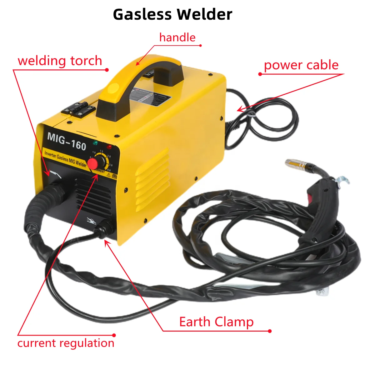 China welder New design 160 mig gasless welding machine without gas flux cored welding wire mig welders