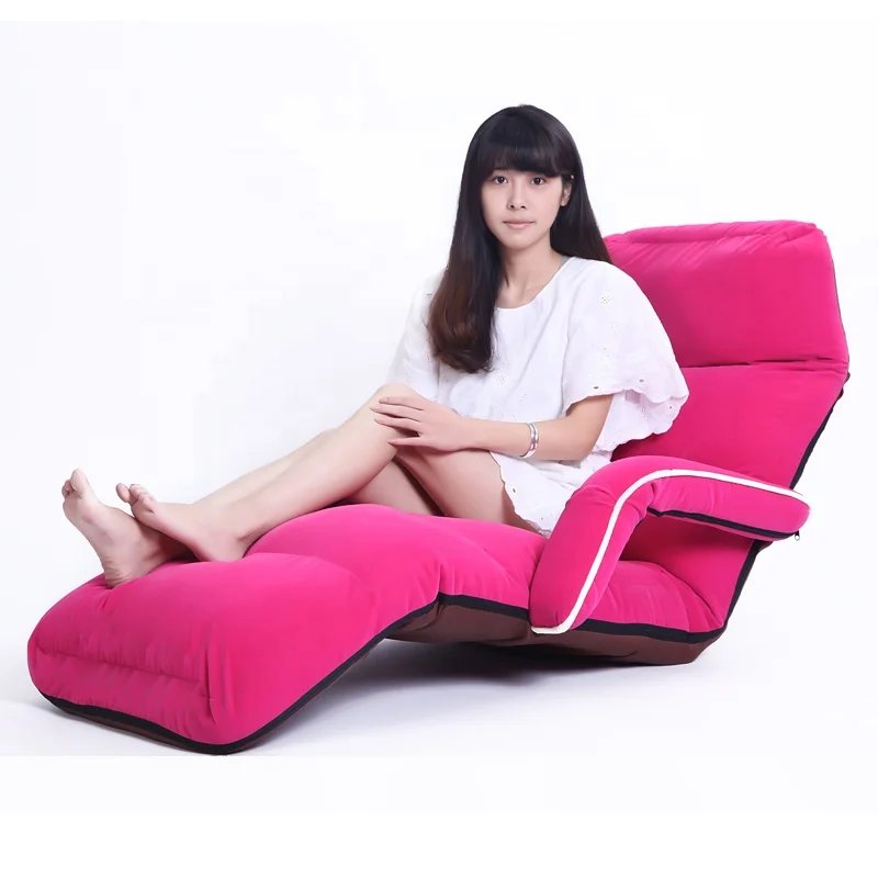 
Floor Folding Chaise Armchair Lounge Chair Modern Fashion Living Room Comfort Daybed Lazy Reclining Upholstered Sleeper Sofa Bed 