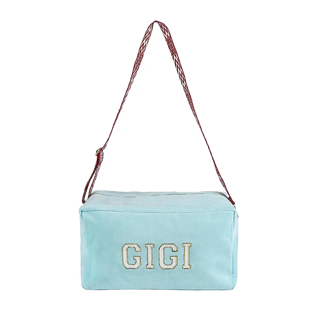 Fashion Multicolor Letter Patches Towel Travel Makeup Beach Shoulder Tote Terry Cloth Cosmetic Bag