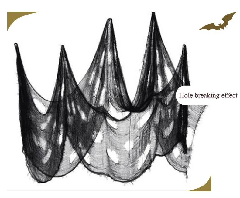 
 Жуткая ткань для Хэллоуина, страшная газовая ткань для Хэллоуина, мягкая ткань, гобелен для Хэллоуина, украшения для вечеринки, улицы во дворе  