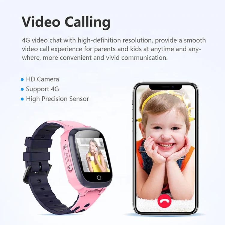 24 Hours Temperature Detection Video Voice Call 4G Watch Cows Color Watch Kids GPS Positioning LT25 Smart Watch