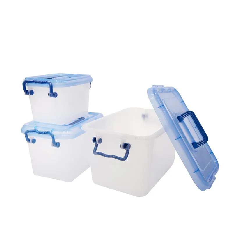 6L PP plastic small hard storage organizer container box with handle