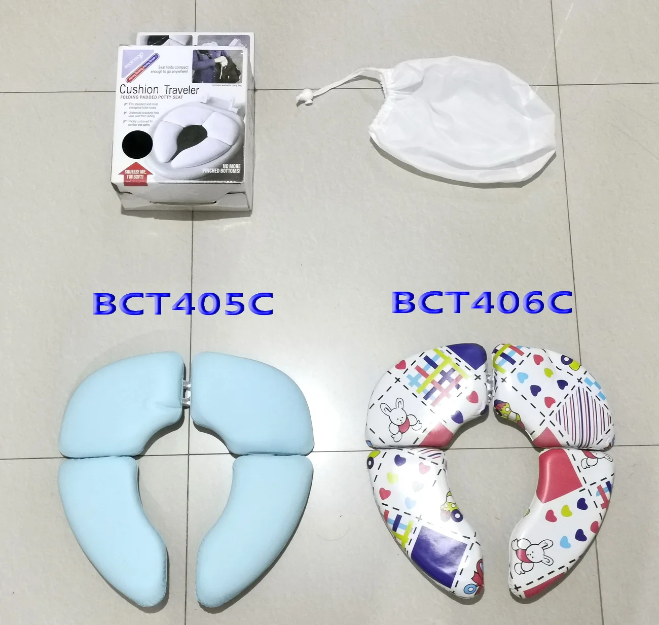 Cute Printed Baby Soft Plastic Toilet Seat with Handles Portable Single-Piece Set Design