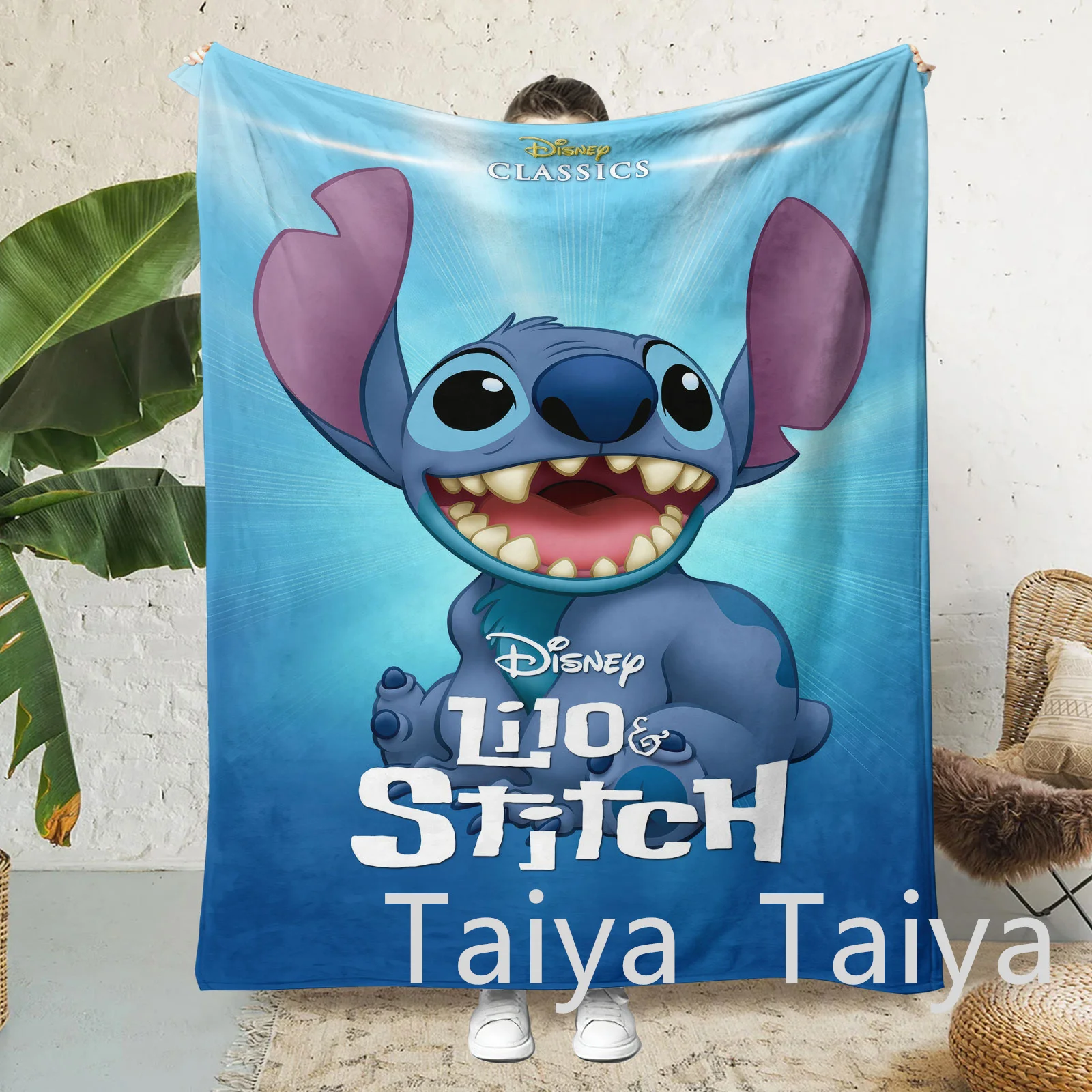 Factory Direct Hot Sale newest cute Stitch Lilo Super Soft Microfiber Flannel Throw travel Blankets Kids blanket