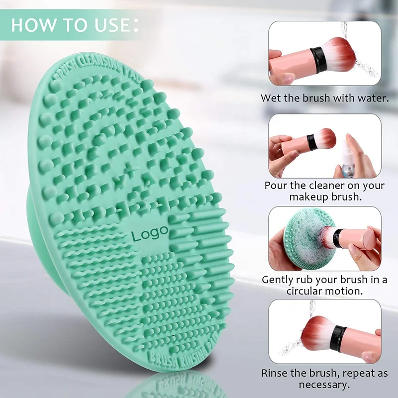 High Quality Eco Friendly Cleaner Pad silicone makeup brush cleaning mat Portable Washing Tool Scrubber With Suction Cup