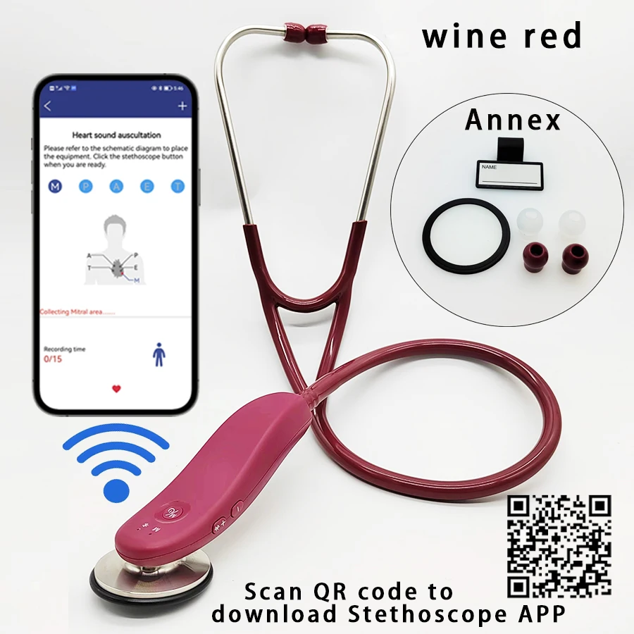 Smartphone Bluetooth electronic stethoscope veterinary stethoscope