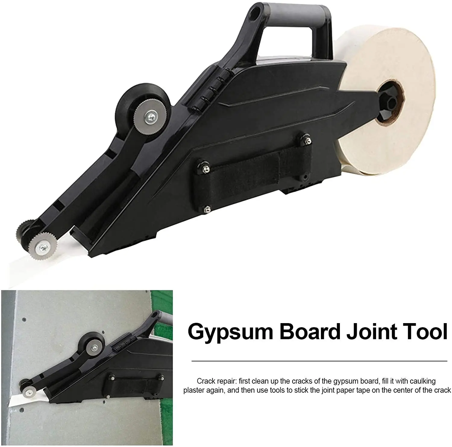 Drywall Banjo Board Taping Tool Quick Clamping Gypsum Board Joint Tool Flat Box with Roller Wheel