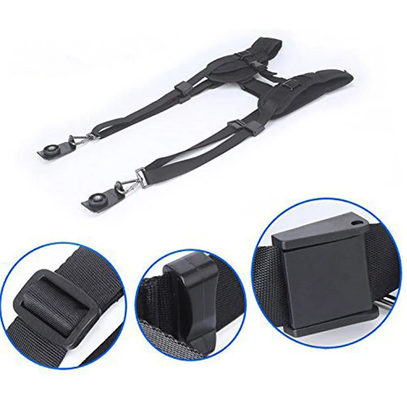 Custom Adjustable Quick Release Dual Shoulder Harness Neck neoprene Camera Strap black belt strap for 2 cameras
