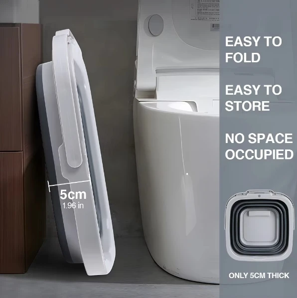 Portable Save Space 10L Silicone Plastic Square Folding Bucket Home Cleaning 20 Litre Cleaning Collapsible Bucket