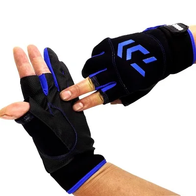Half Finger Two Finger Sunscreen Men Women Silk Fabric Anti-slip Breathable Sport Gym Gloves