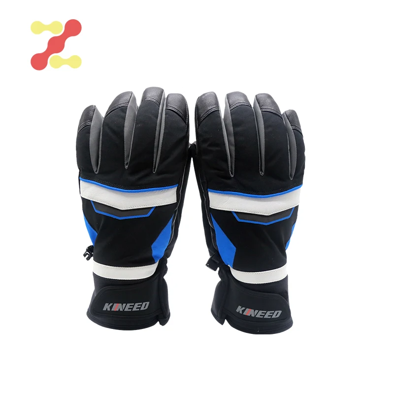 Высококачественные зимние водонепроницаемые лыжные перчатки из 100% полиэстера и козьей кожи для мужчин и женщин