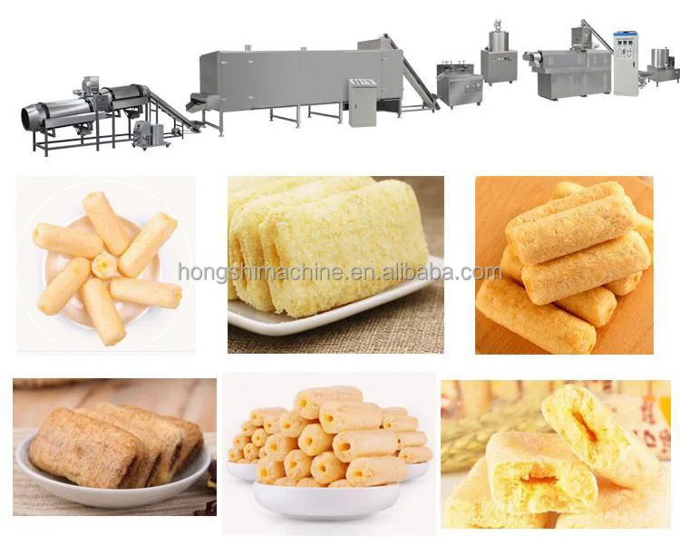 Stainless steel snack food machinery corn puff snack food extruder wheat puffing cereal making machine