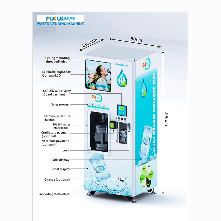 Монетный автомат с чистой очищенной водой сертификатом CE