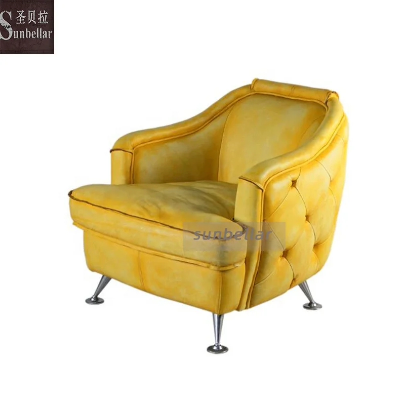 Великолепный винтажный цветной диван-стул из натуральной кожи chesterfield, семейный стул из нержавеющей стали, стеганый акцент, Клубное кресло
