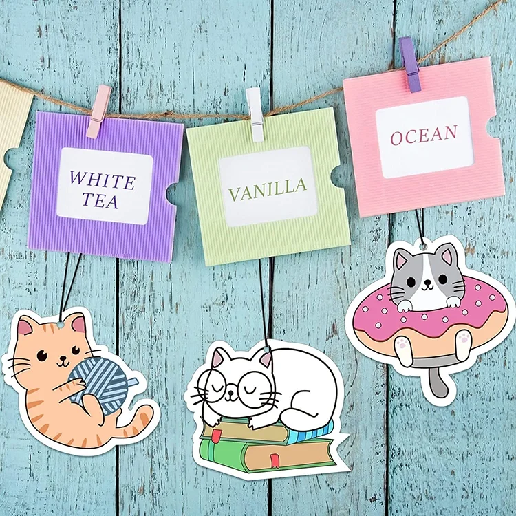 Custom Air Freshener Cards Perfume Cheap Clips High Quality Paper Car Air Freshener With Logo Sublimation Hanging Factory Make