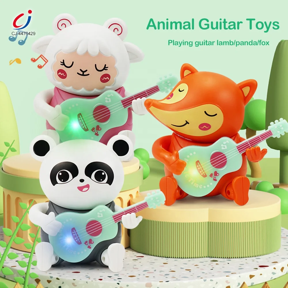 Chengji animal electric guitar music toy cartoon light education interactive kids plastic music player toys