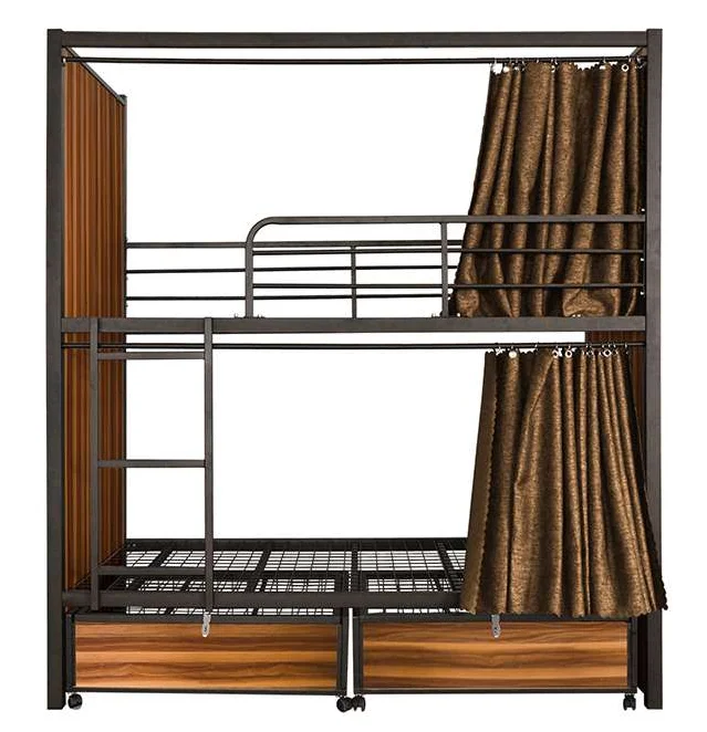 Steel frame hotel lodge OEM bunk bed sleeping box bedroom furniture for hostel and hotel