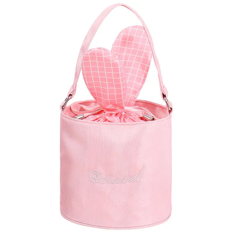 Wholesale Low Price New Trendy Daily Life Rabbitear Makeup Bag Arge Capacity Portable Travel Cosmetics Storage Bag For Ladies