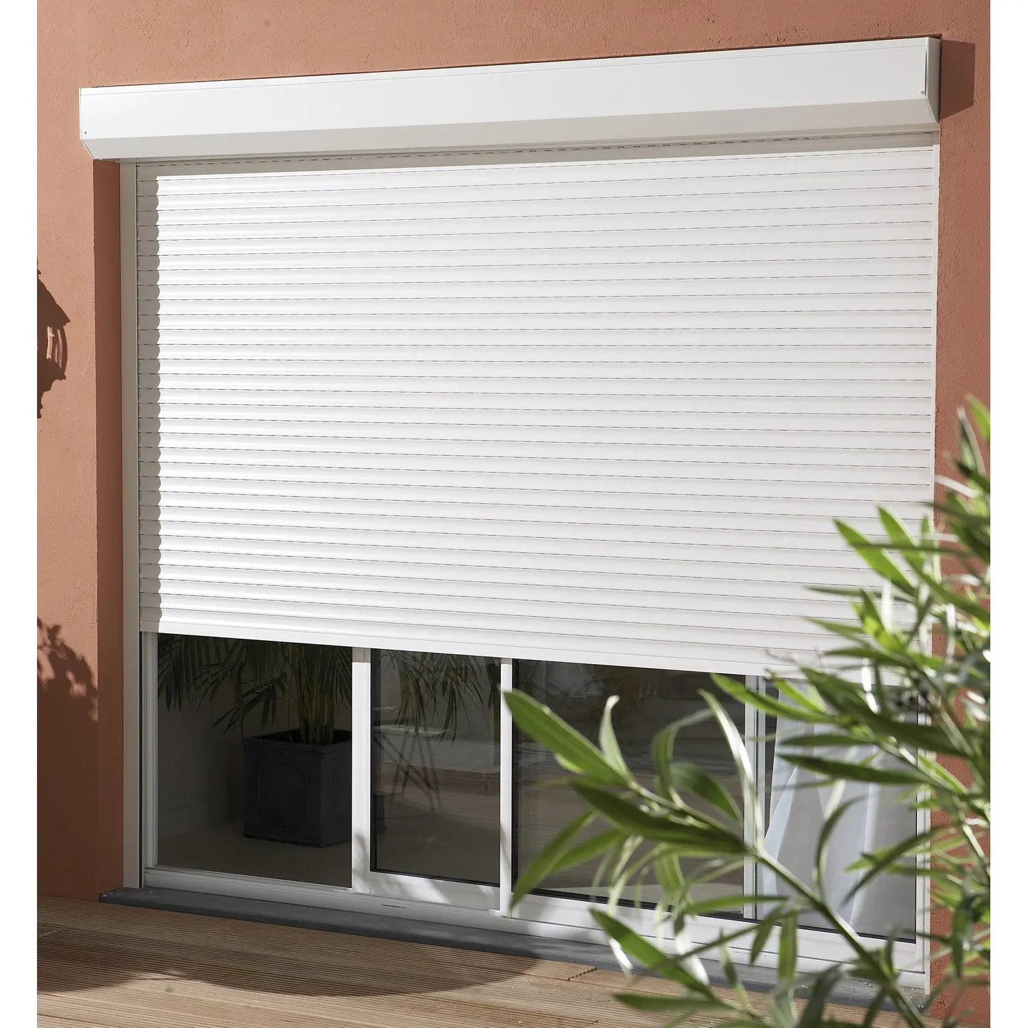 TOMA -Aluminium Double Layers Foam Slats. aluminum electric roller shutter with mini remote controller