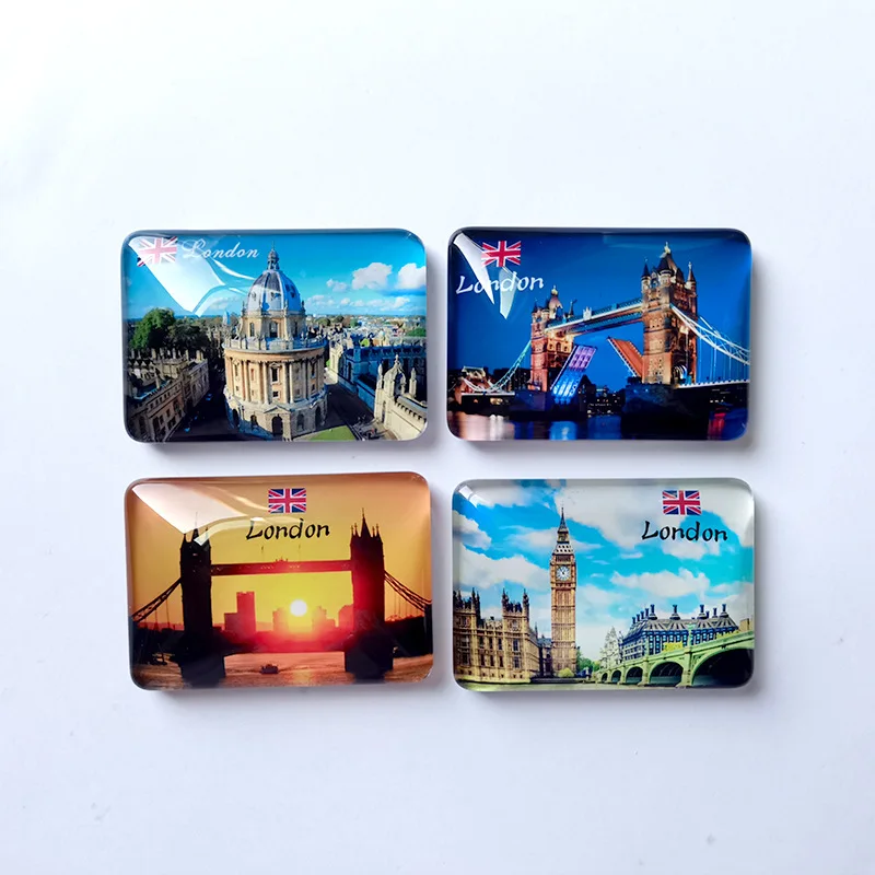 Square Resin Tourist Souvenir Fridge Magnet Refrigerator MagnetsCustom Logo National Map Country Flag Custom Fridge Magnet