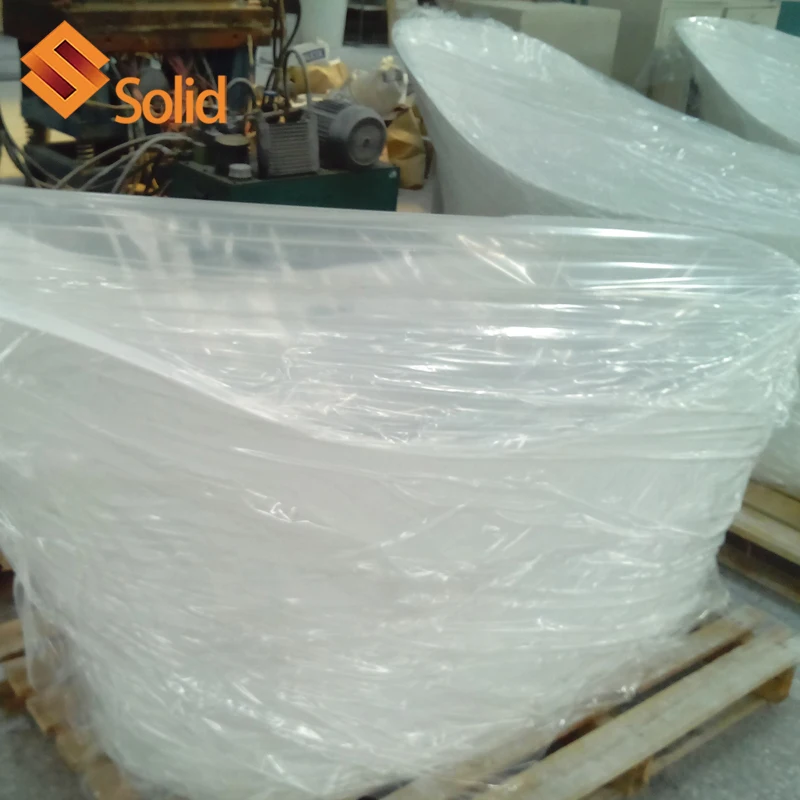 Solid surface bathroom bathtub Artificial Stone Acrylic Solid Surface Freestanding Oval Bathtub