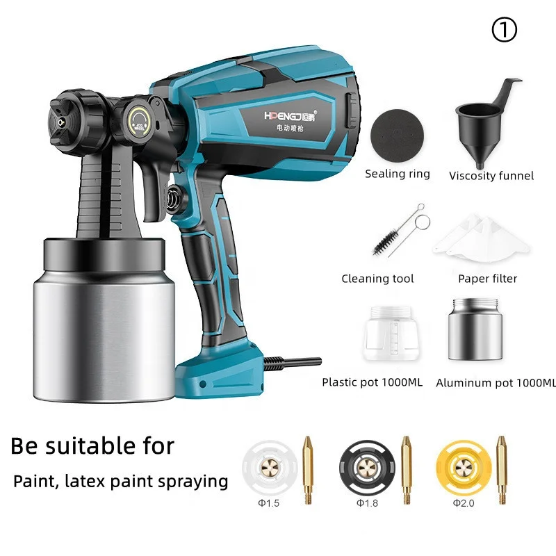 110V/220V High Pressure Electric Spray Gun Painting Compressor Machine Airless Latex Paint Sprayer Adjustable Flow Control  1L