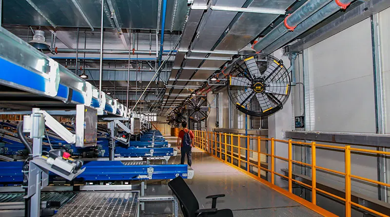 Kale Air Free Series 2m Big Air Voulume Wall Mounted Hvls Fan for Industrial Application