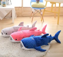 Simulated Marine animal blue whale shark plush toy whale shark action figure pillow cloth doll warm hand pillow