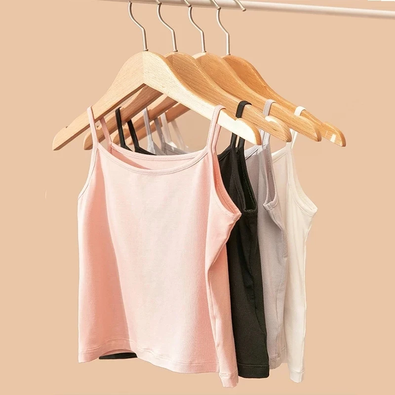 
Girls Camisole Singlet Kids Underwear Cute Undershirts Cotton Teenager Clothes Tank Tops For Baby Children Clothing 2021 Summer 