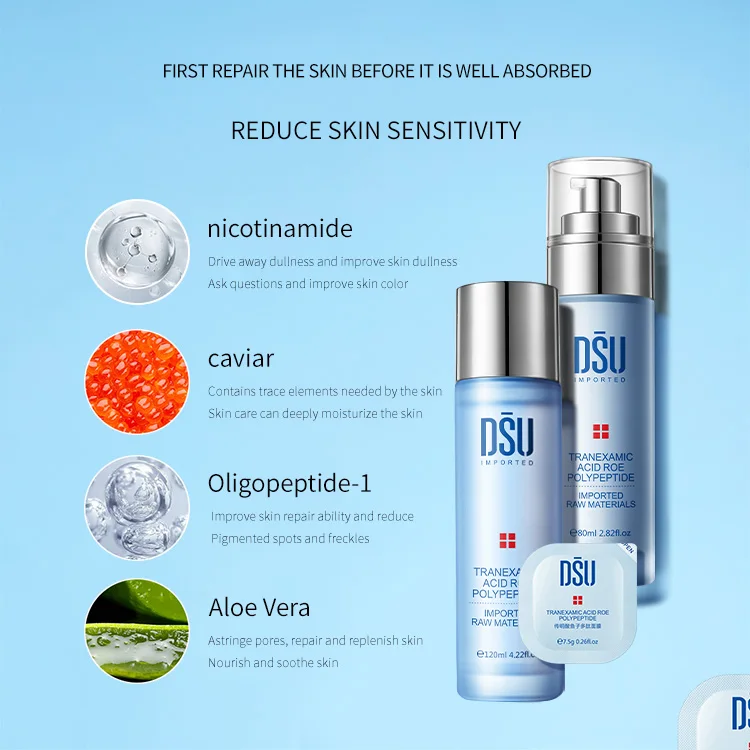 DSU OEM BIOAQUA private label Organic Skin Care Caviar Polypeptide whitening cream moisturizing skin care set