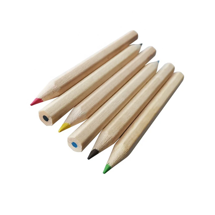 Stationery Mini Kids Wooden Color Pencils with logo