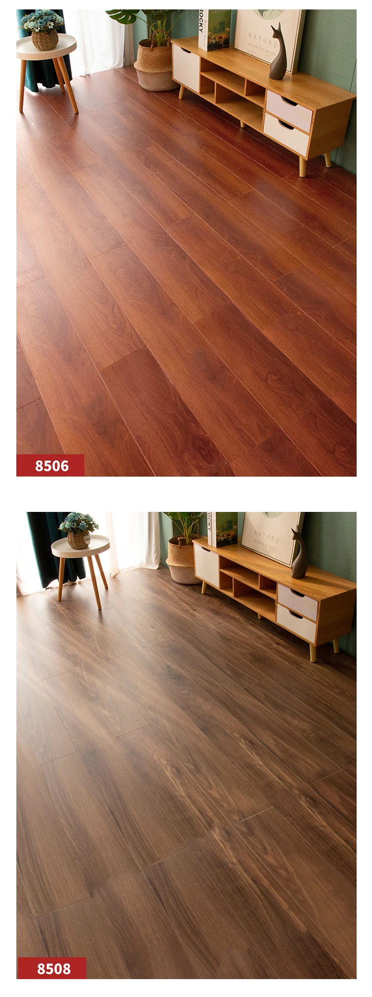 High Gloss Germany Technic Quality Durable Laminate Flooring Waterproof Wooden Floor