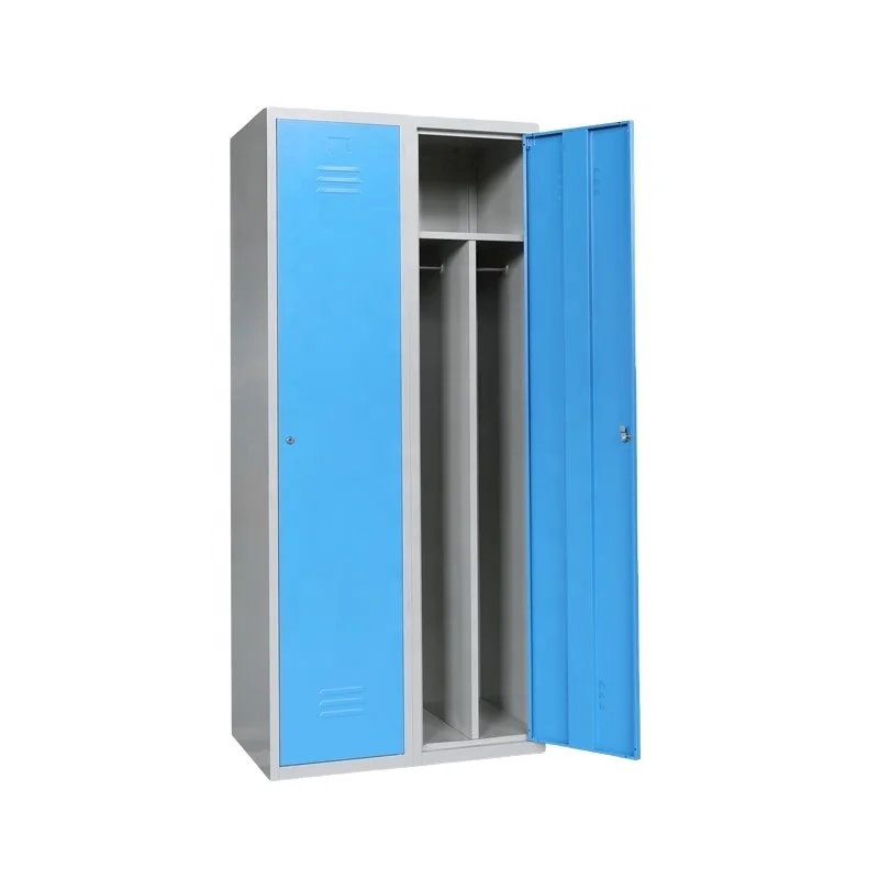 Office Furniture 2 Door Clothing Steel Wardrobe Metal Locker Cabinet Laundry Locker Health Club Lockers
