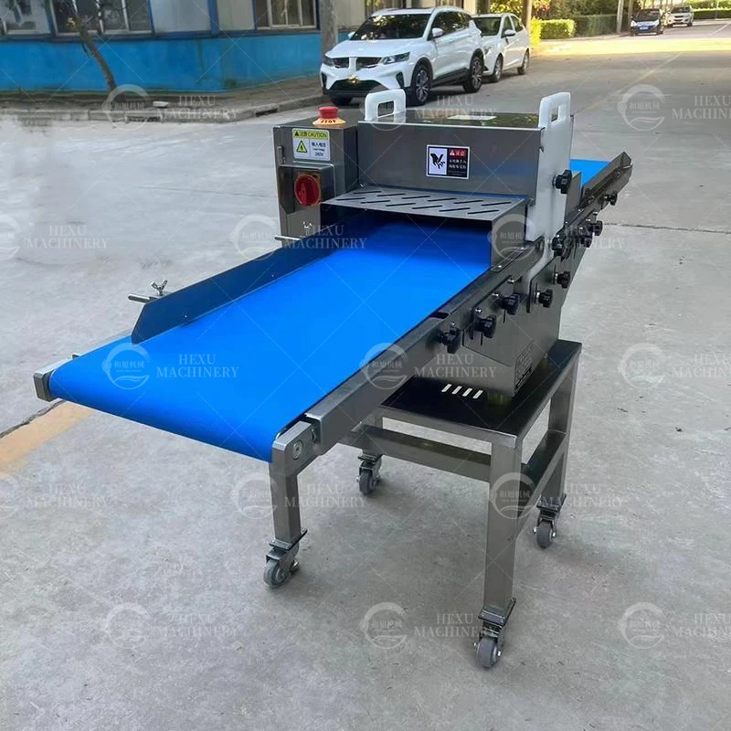 Meat Processing Machinery Conveyor Belt Type Slicing Stripping Commercial Fresh Meat Cutting Machine