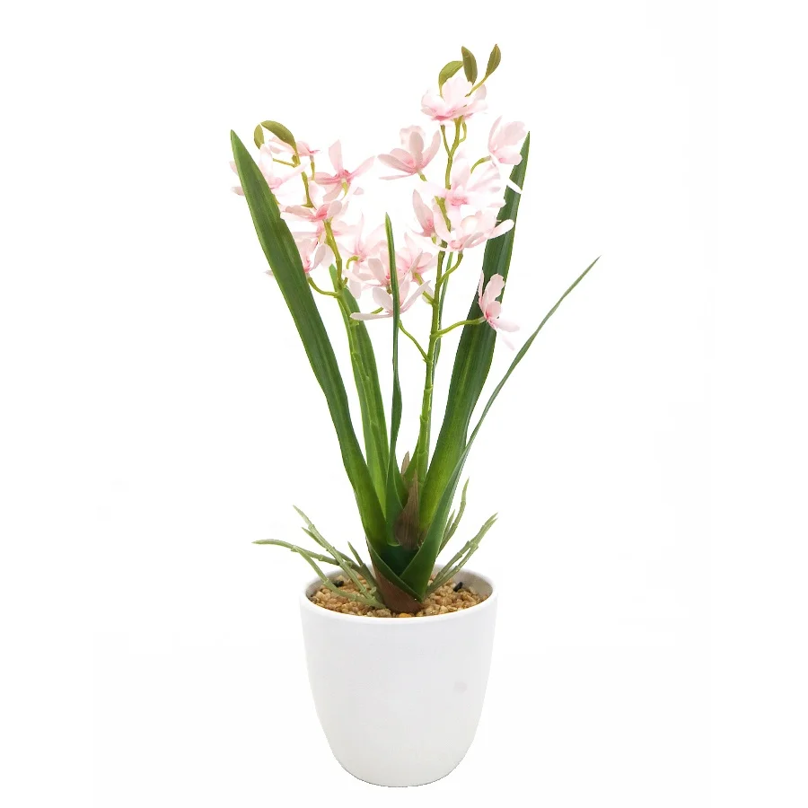 High quality 45cm high simulation orchid flowers plant with pot