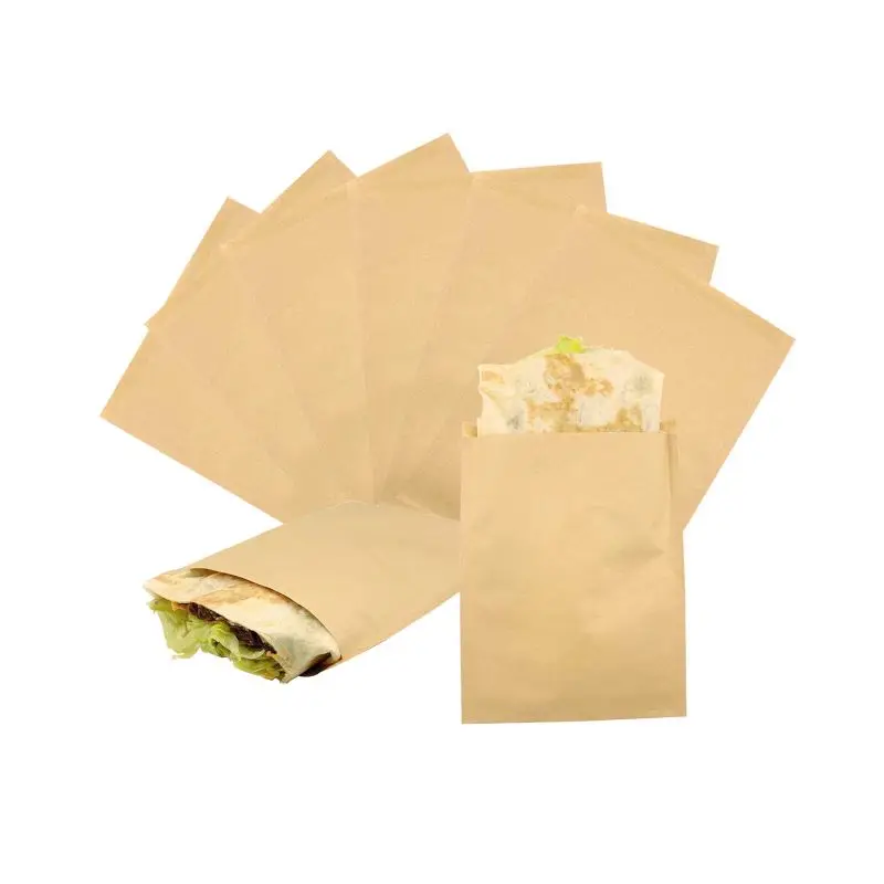 Wholesale bread kraft bag food grade custom logo size paper bags for food take away